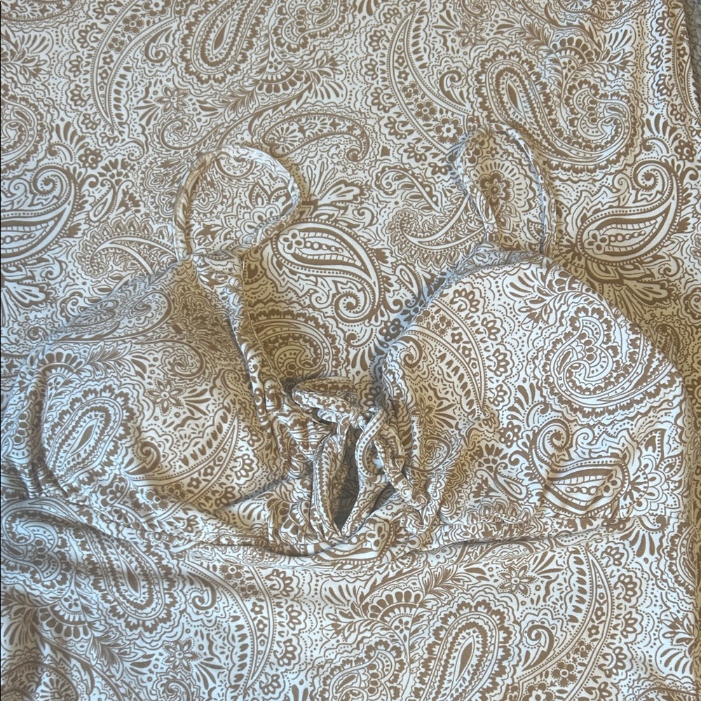 No Boundaries Paisley Print Midi Dress - Cream and Brown - M (8-10)